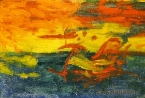 Joachim-Raphaël Boronali, Et le soleil s'endormit sur l'Adriatique, 1910, Milly-la-Forêt, Espace culturel Paul Bédu